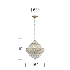 Vienna Full Spectrum Wallingford Antique Brass Chandelier 16" Wide French Crystal Glass 6-Light Fixture For Dining Room House Kitchen Island Entryway -Interior furniture GUEST f010628e 7a62 464b 94b7 1d259b581a4a