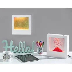9" LED Glitter Light Box Silver - Adesso: Modern Novelty Lamp, ETL Listed, Rechargeable With USB & Battery Power -Interior furniture GUEST f0217bd1 55c4 474d a31c 00f3a4125c2c