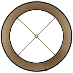 Springcrest Navy Blue Medium Drum Lamp Shade With Navy And Gold Trim 14" Top X 16" Bottom X 11" High (Spider) Replacement With Harp And Finial -Interior furniture GUEST f1557c6c a548 4112 a4d5 0c9d0ec330a2