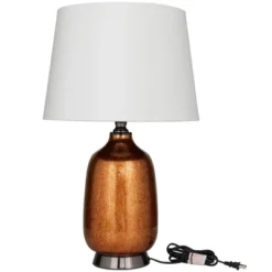 Glass Gourd Style Base Table Lamp With Tapered Shade Copper - Olivia & May 10 Glass Gourd Style Base Table Lamp With Tapered Shade Copper - Olivia & May -Interior furniture GUEST f1c4e67b c1f5 402c 9bd9 ac261d6e0cfd