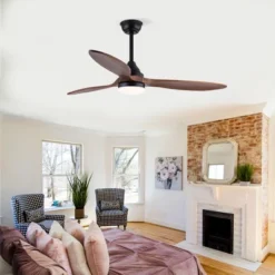 TOBILI Hot Sales 52 Inch Indoor Black Ceiling Fans With Lights, Dimmable LED, 3 Solid Wood Blades -Interior furniture GUEST f2754246 2061 45f6 ad96 ab351e8e9bb5