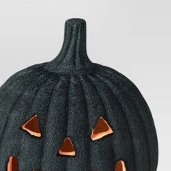 Terracotta Textured Large Jack O' Lantern Decorative Sculpture - Hyde And EEK! Boutique™ Antique Black -Interior furniture GUEST f346e0ed 3e32 41e9 9211 77aa93128716