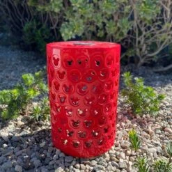 Disney 17" Mickey Mouse Solar Power Ceramic Garden Stool Red -Interior furniture GUEST f350f76a b1fd 40c7 9121 532b48d8185a