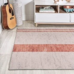 Raita Modern Distressed Stripe Machine-Washable Area Rug - JONATHAN Y -Interior furniture GUEST f371667e 5107 42b3 9172 79328d919faa