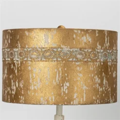 Rustic Vintage Table Lamp With Distressed Finish, 24.80" Tall, Gold And White Home Decor Light, 1pc -Interior furniture GUEST f53e173c 2274 41a4 bbc9 f69d3c9f71a3