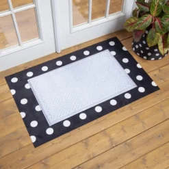 Evergreen Black & White Dots Layering Mat 11.5 X 9.5 Inches Indoor And Outdoor Decor -Interior furniture GUEST f565609f 0ca0 4ce7 813c 56a7d0b8f74b