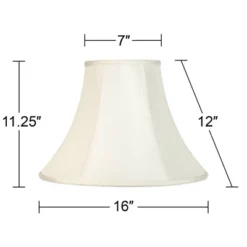 Imperial Shade Creme Medium Bell Lamp Shade 7" Top X 16" Bottom X 12" Slant X 11.5" High (Spider) Replacement With Harp And Finial -Interior furniture GUEST f56d5022 ed94 4cc7 af20 55b9e8cc45a7
