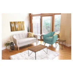 70" Stork Floor Lamp White/Walnut - LumiSource -Interior furniture GUEST f578f9ca 50bd 4edd 8389 d736dd109c49