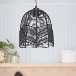 10" 1-Light Zola Pendant Rattan Black - River Of Goods -Interior furniture GUEST f5b7782f e6b7 4bab 8271 41e99cfa1b3e