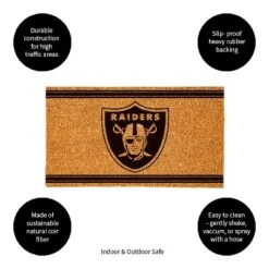 Evergreen Las Vegas Raiders Logo Turf Mat, Brown- 28 X 16 Inches Indoor Outdoor Doormat -Interior furniture GUEST f5f92783 f8a4 480c a163 8bc94c2d86c6