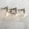 Possini Euro Design Modern Wall Light Brushed Nickel Hardwired 21" Wide 3-Light Fixture Clear Glass Globe Bathroom Vanity Mirror -Interior furniture GUEST f6e6c62a e49c 4cad 9780 1287638b585f