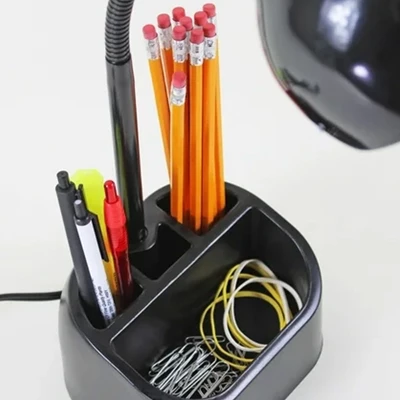 Globe Electric 6.3 X 6.69 X 10.63 Inches Goose Neck Desk Lamp With 10 Watt A-19 Non Dimmable LED Bulb, 2.1a USB Port And Organizer, Black 7 Globe Electric 6.3 X 6.69 X 10.63 Inches Goose Neck Desk Lamp With 10 Watt A-19 Non Dimmable LED Bulb, 2.1a USB Port And Organizer, Black - Image 5