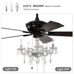 Gulches 52'' Crystal Shade Ceiling Fan Lamp -Interior furniture GUEST f7a505fa 2568 4026 905a 6dac6ec65e40