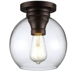 7.75" Metal/Glass Atlas Flush Mount (Includes Energy Efficient Light Bulb) - JONATHAN Y -Interior furniture GUEST f7c7c9aa a312 4754 a1a4 cd9910d44357