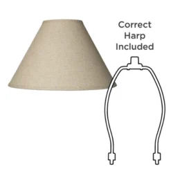 Springcrest 6" Top X 17" Bottom X 11 1/2" High X 11 1/2" Slant Lamp Shade Replacement Large Beige Brown Empire Rustic Fine Burlap Spider Harp Finial -Interior furniture GUEST f7e1c21c 30b8 4f67 ae0b 98d59ddbd834