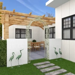 Set Of 2 Iron 47" Coastal Crane Garden Sculpture Green - Olivia & May: Heron Figure, Metal Wire Outdoor Decor -Interior furniture GUEST f847798a 9bb7 4460 b01d 4ff454a12f41