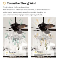 Gulches 52'' Crystal Shade Ceiling Fan Lamp -Interior furniture GUEST f8584a70 bc84 43ca b96b c546d3c97836