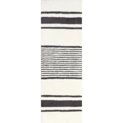 Lauren Liess X RugsUSA - Striped Wool Machine Washable Area Rug -Interior furniture GUEST f96d20f6 0fb8 4578 9b37 999c9347ac54