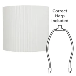 Springcrest 13 1/4" Top X 13 1/4" Bottom X 12" High X 12" Slant Lamp Shade Replacement Medium White Sandstone Drum Modern Linen Spider Harp Finial -Interior furniture GUEST f9df18e1 dda4 4e15 895a 173d99592308