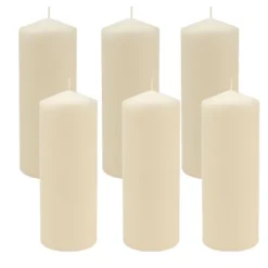 6pk Pillar Candles Ivory - Stonebriar Collection -Interior furniture GUEST fa21efcb e596 4dd3 b151 b29264f4f6a5