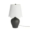 Nourison 18" Small Black Ceramic Table Lamp With Scallop Shade -Interior furniture GUEST fa86b36d 5de9 469a 8b96 32f5a6a14984