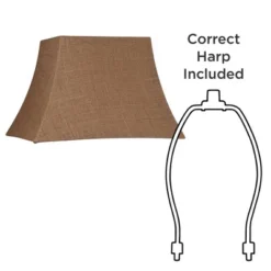 Springcrest Set Of 2 Rectangular Lamp Shades Natural Medium 10" Wide X 7" Deep At Top 16" Wide X 12" Deep At Bottom 10.5" High Spider Harp Finial -Interior furniture GUEST fb6abecc eb7e 4fc8 a111 a42ccdbd85a6