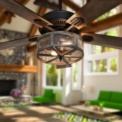 52" Oil Rubbed Bronze Wi-Fi Smart Lighted Ceiling Fan - River Of Goods: Remote & Reversible Blades -Interior furniture GUEST fbb8db94 d37a 40ae 8c50 a0b6a184d877