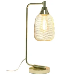 Industrial Mesh Desk Lamp Gold - Lalia Home