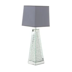 Contemporary Glass Mirrored Table Lamp Silver - Olivia & May -Interior furniture GUEST fc8cb311 5a9f 46f1 a88d 3eef6901806d