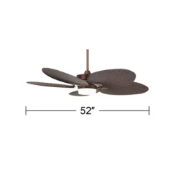 52" Casa Vieja Breeze Tropical Indoor Outdoor Ceiling Fan With LED Light Remote Oil Brushed Bronze Palm Leaf Glass Damp Rated For Patio Exterior House -Interior furniture GUEST fdeb3a06 c24c 4417 ae75 4b73c0868f92