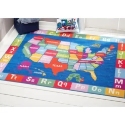 Eric Carle USA Map Area Kids' Rug (2'9"x4'3") - Home Dynamix -Interior furniture GUEST fe71d4da abc9 494b a70a 7ab294852b74