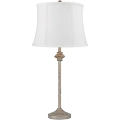 360 Lighting Lynn Country Cottage Buffet Table Lamps 26 3/4" High Set Of 2 Beige Wood White Drum Shade For Bedroom Living Room Bedside Nightstand Kids -Interior furniture GUEST ff0aebd6 4eaa 4fd0 9504 b97fc173049c