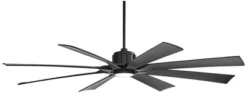 70" Possini Euro Design Defender Modern Indoor Outdoor Ceiling Fan With Dimmable LED Light Remote Control Matte Black Damp Rated For Patio Exterior -Interior furniture GUEST ff53d4e0 06c9 4ccc a1b6 649852ceda0b